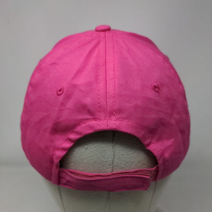 Monogram Strapback Hat Pink One Size Adjustable Embroidered Vented Holes 6 Panel