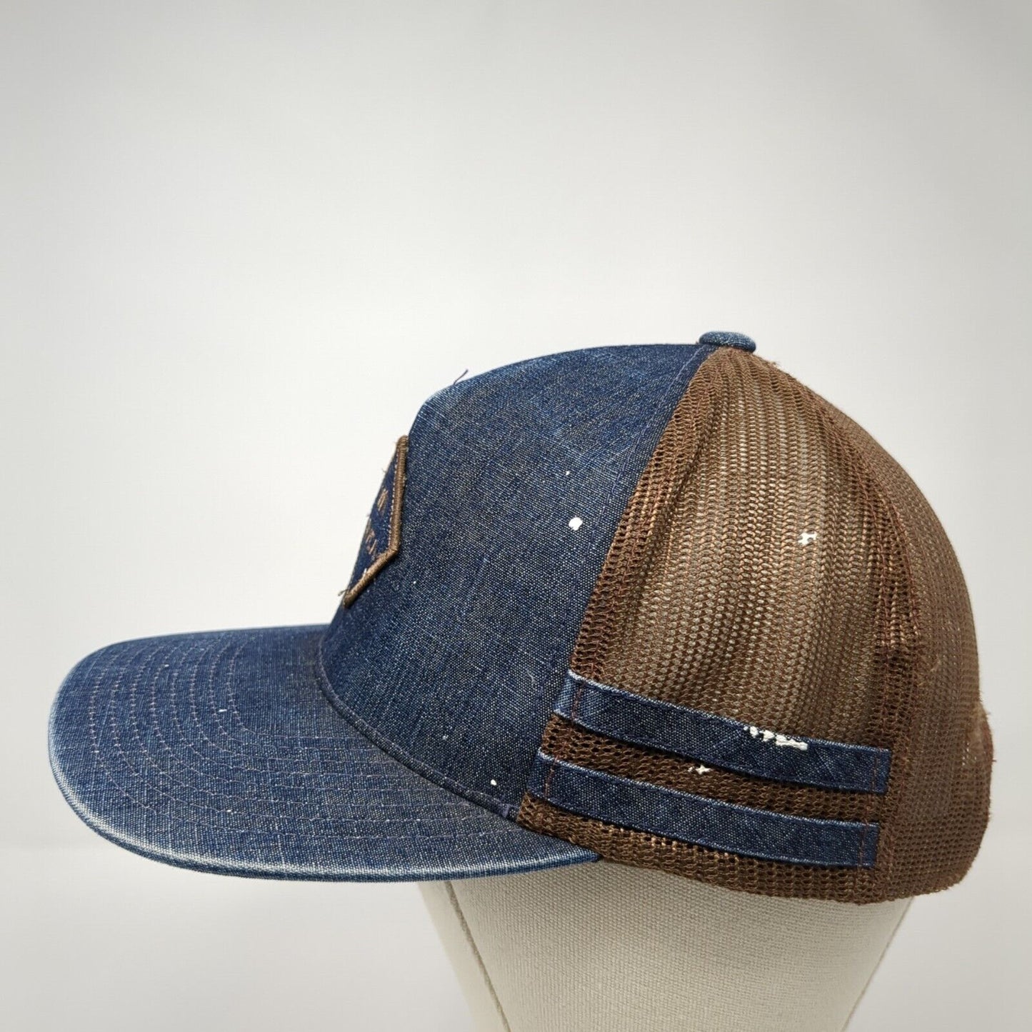 VA RVCA Snapback Trucker Hat Multicolor OS Adjustable Mid Fit Denim Mesh Back