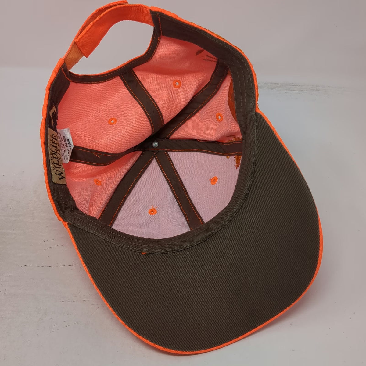 Authentic Wildlife Series Baseball Cap Orange One Size Embroidered Buck Hunt Hat