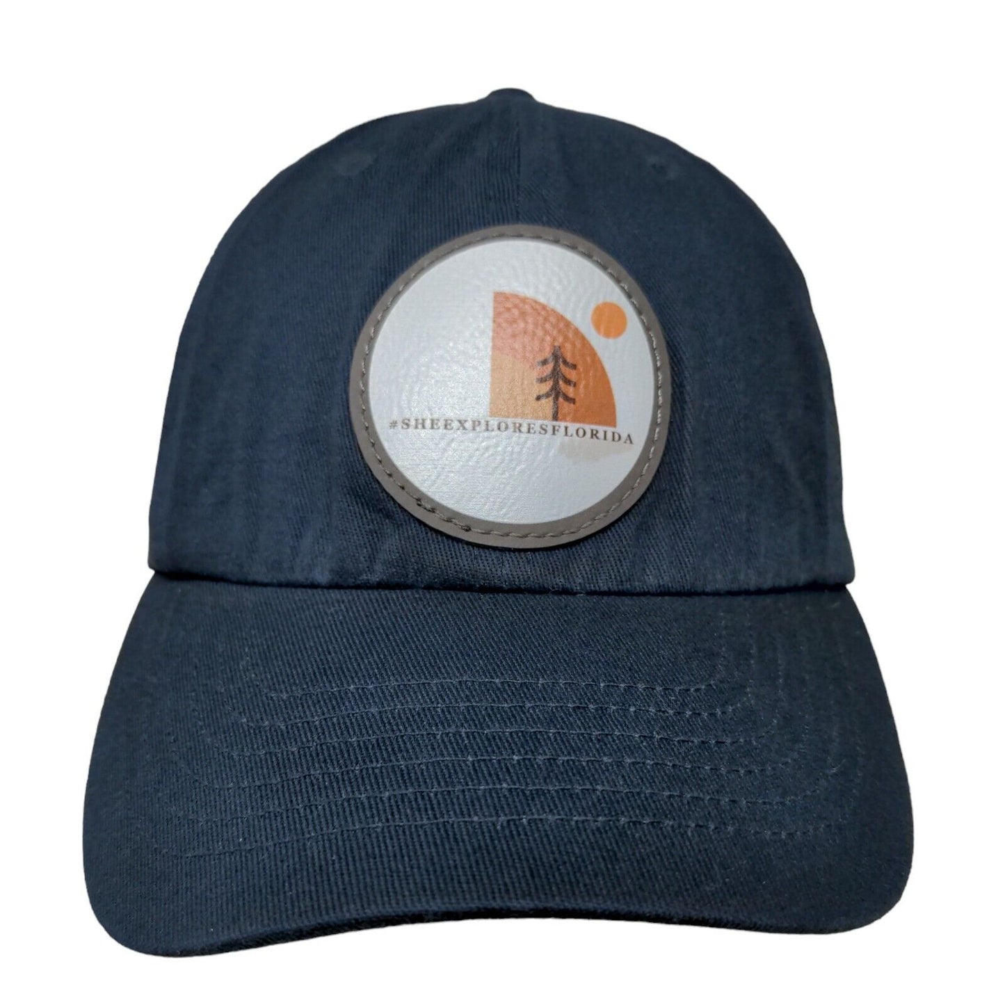 She Explores Florida Slideback Hat Blue One Size Adjustable Vented Holes 6 Panel