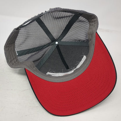Richardson Trucker Hat Black One Size Snapback Intermountain Hytorc Red Brim