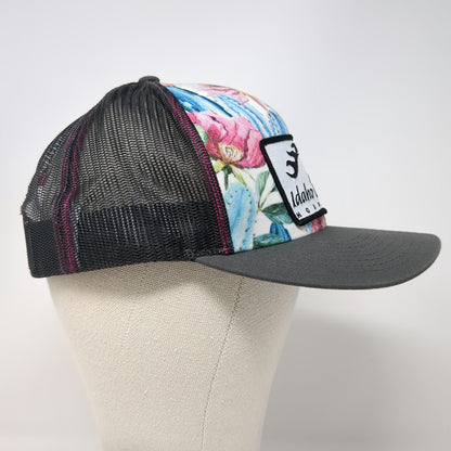 Creations in Thread Trucker Hat Gray One Size Idaho Equine Hospital Floral