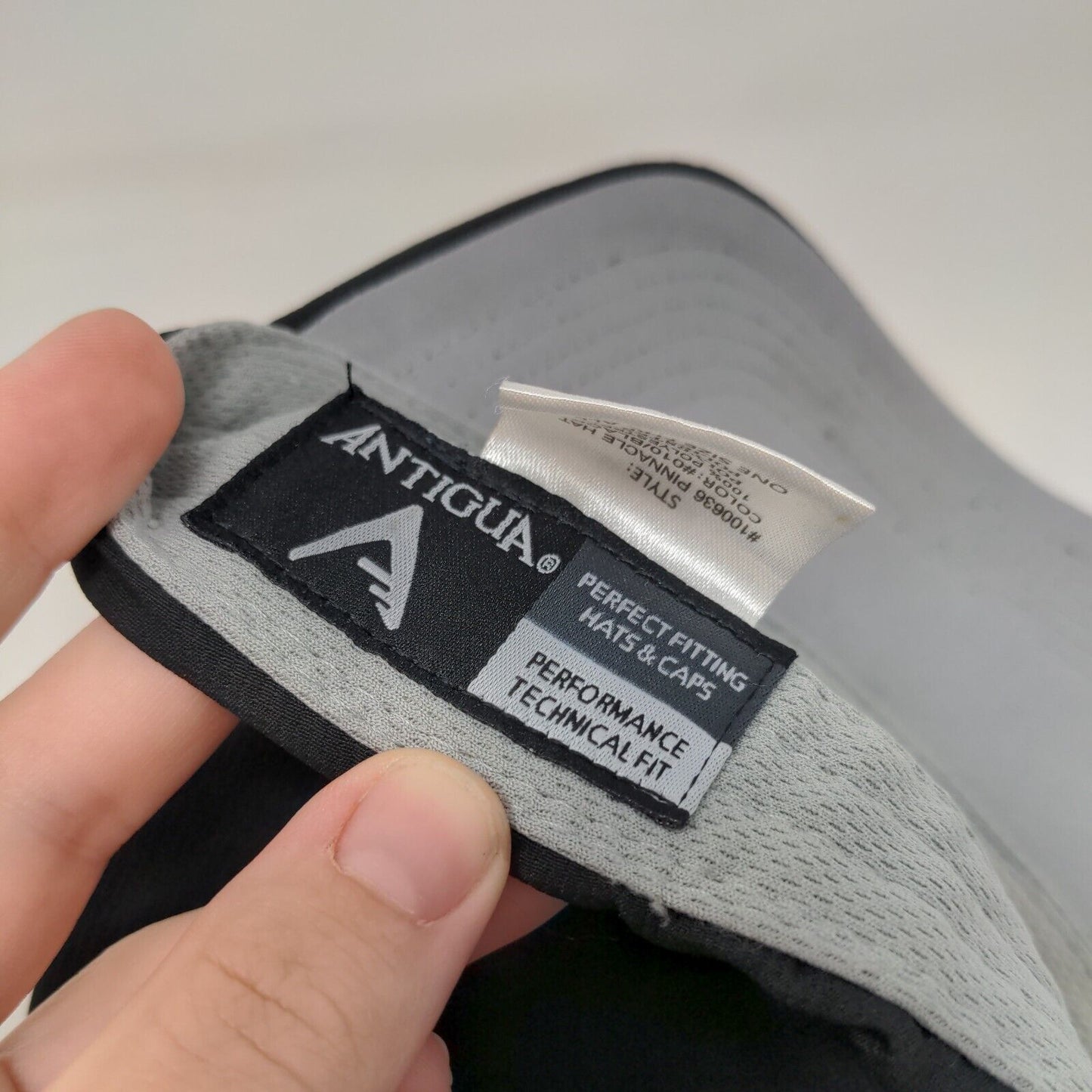 FMC Strapback Pinnacle Hat Black OSFA Embroidered Vented Holes Blank Antigua