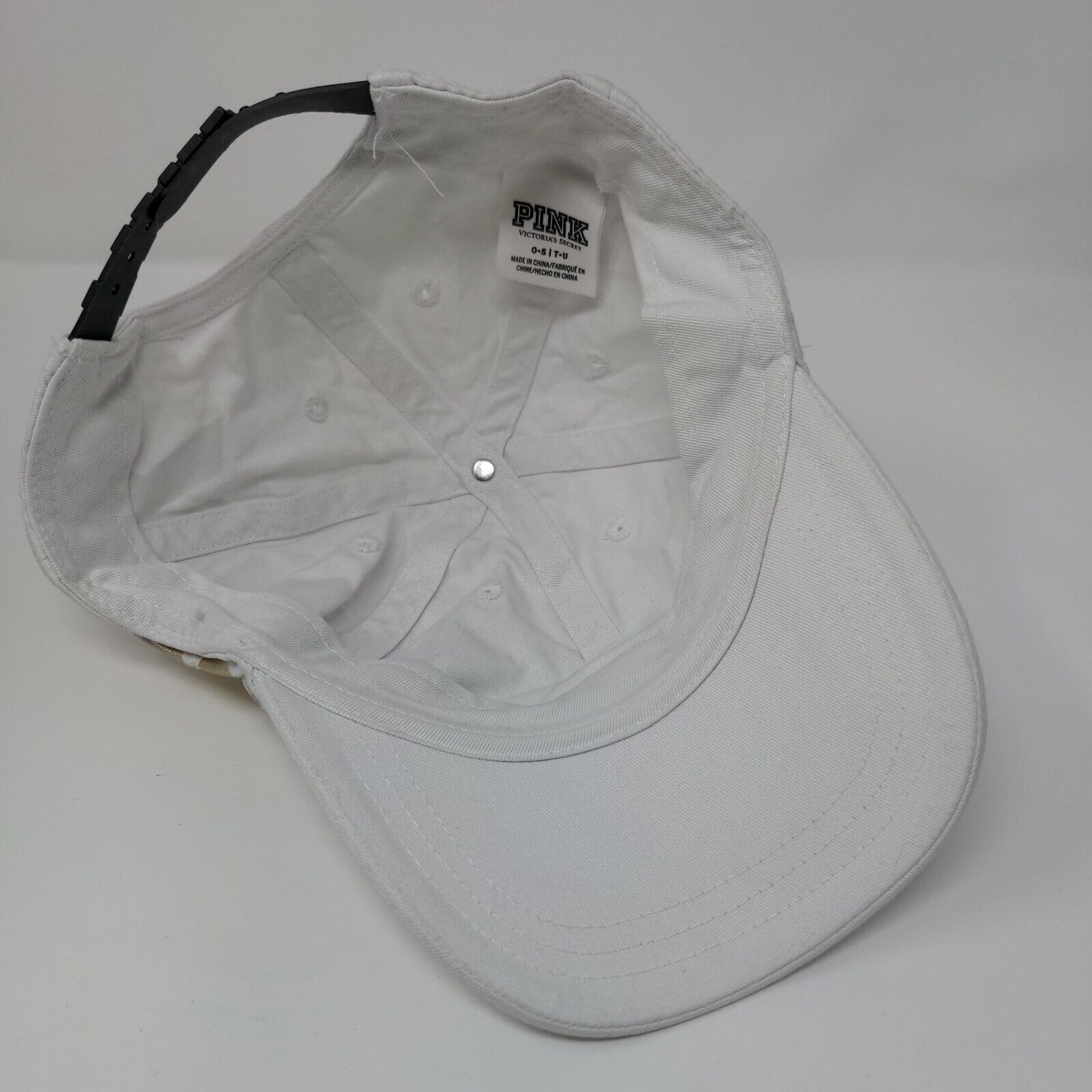PINK Snapback Hat White OSFA Adjustable 6 Panel Victoria's Secret
