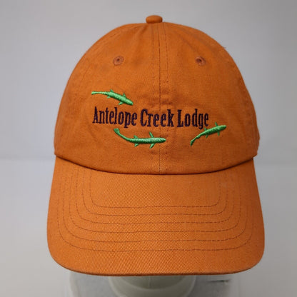 Antelope Creek Lodge Strapback Hat Orange OS Adjustable Embroidered The Fly Shop