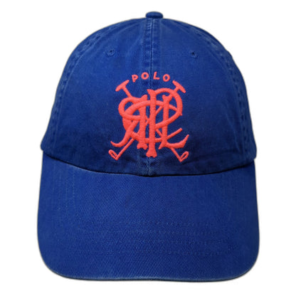 Polo Ralph Lauren Baseball Cap Blue Pink One Size Monogram Crossed Mallets Hat