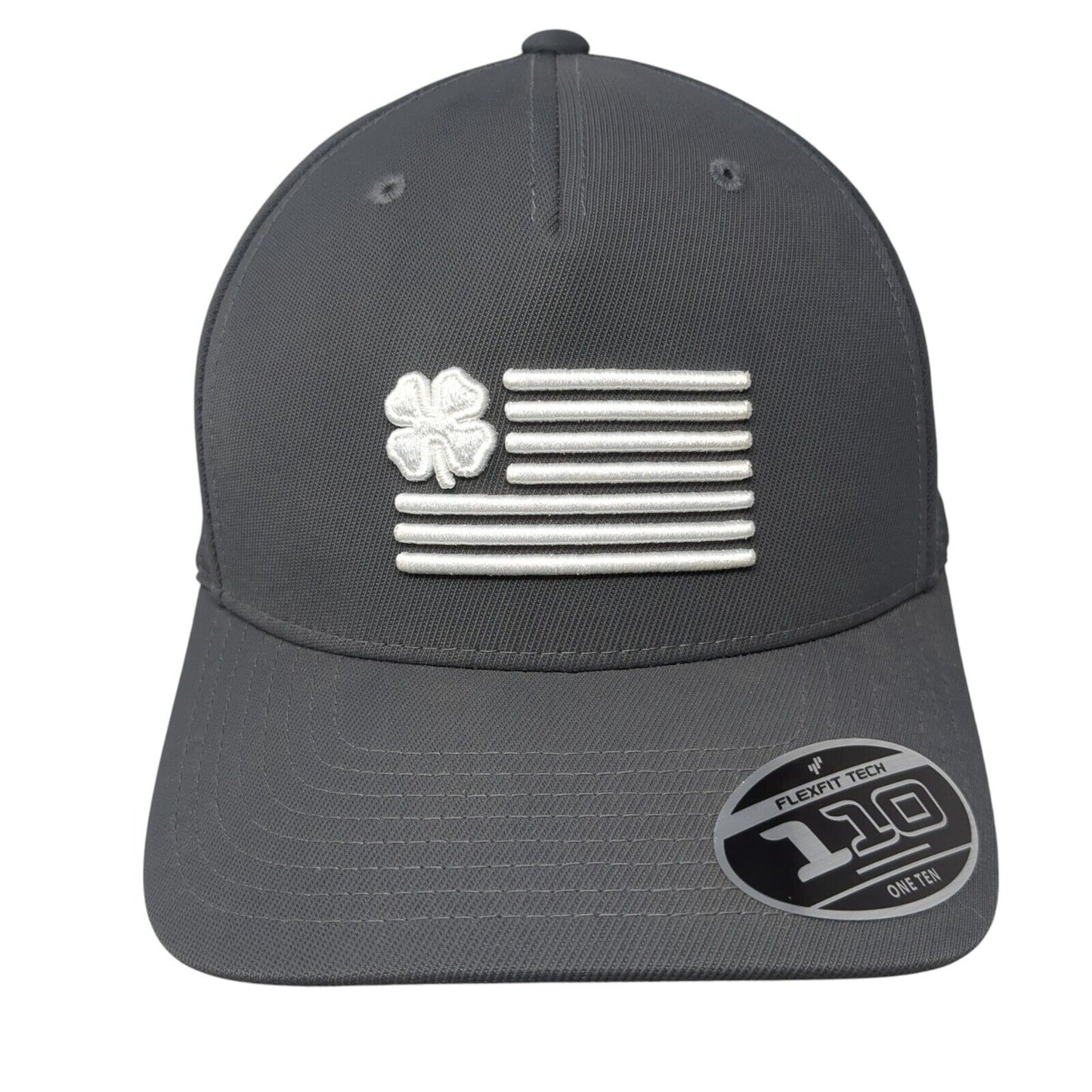 Live Lucky Flag Snapback Hat Gray OSFA CompuNet Black Clover Flexfit 110