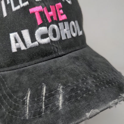 I'll Bring The Alcohol Snapback Trucker Hat Gray OSFM Adjustable Mesh Back