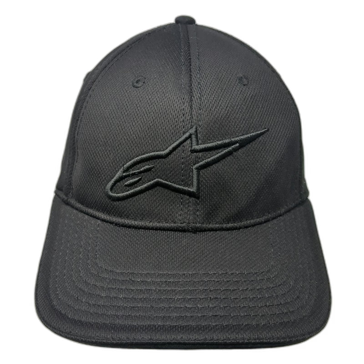 Alpinestars Baseball Cap Black XL Fitted Tonal Logo Stretch Fit Motorsports Hat