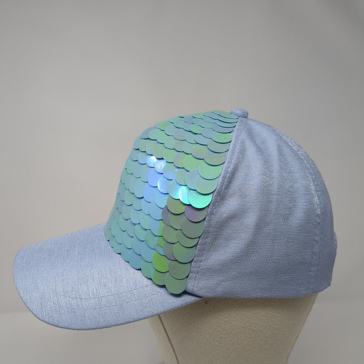 Avenue 9 Snapback Hat Blue One Size Mermaid Scales Sequin Adjustable