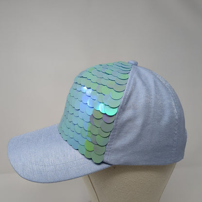 Avenue 9 Snapback Hat Blue One Size Mermaid Scales Sequin Adjustable