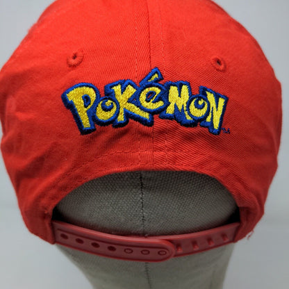 Pokemon Boy's Snapback Hat Red OSFM Embroidered Spell Out Logo Poke Ball