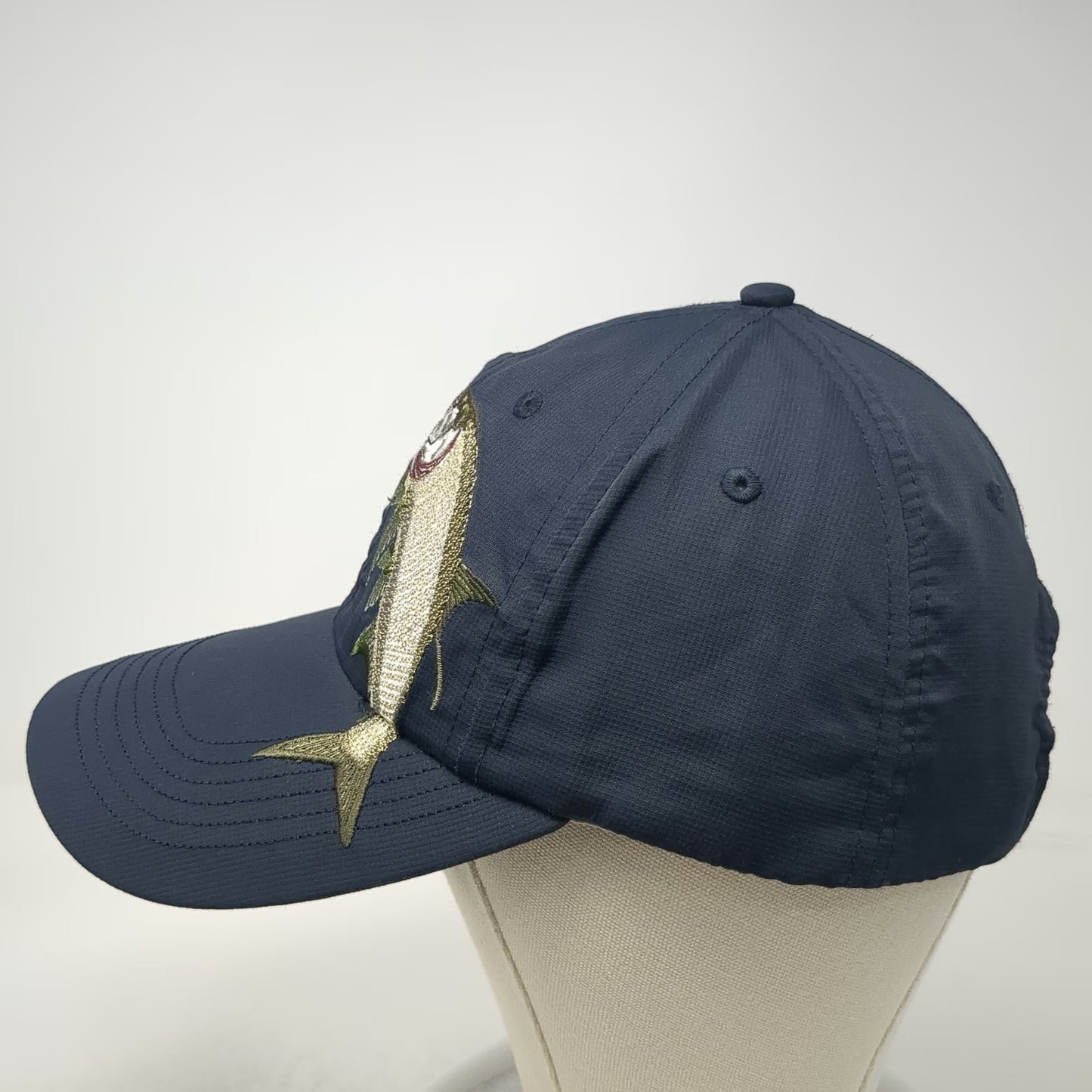The Saltwater Angler Baseball Cap Blue One Size Embroidered Fish Key West Hat