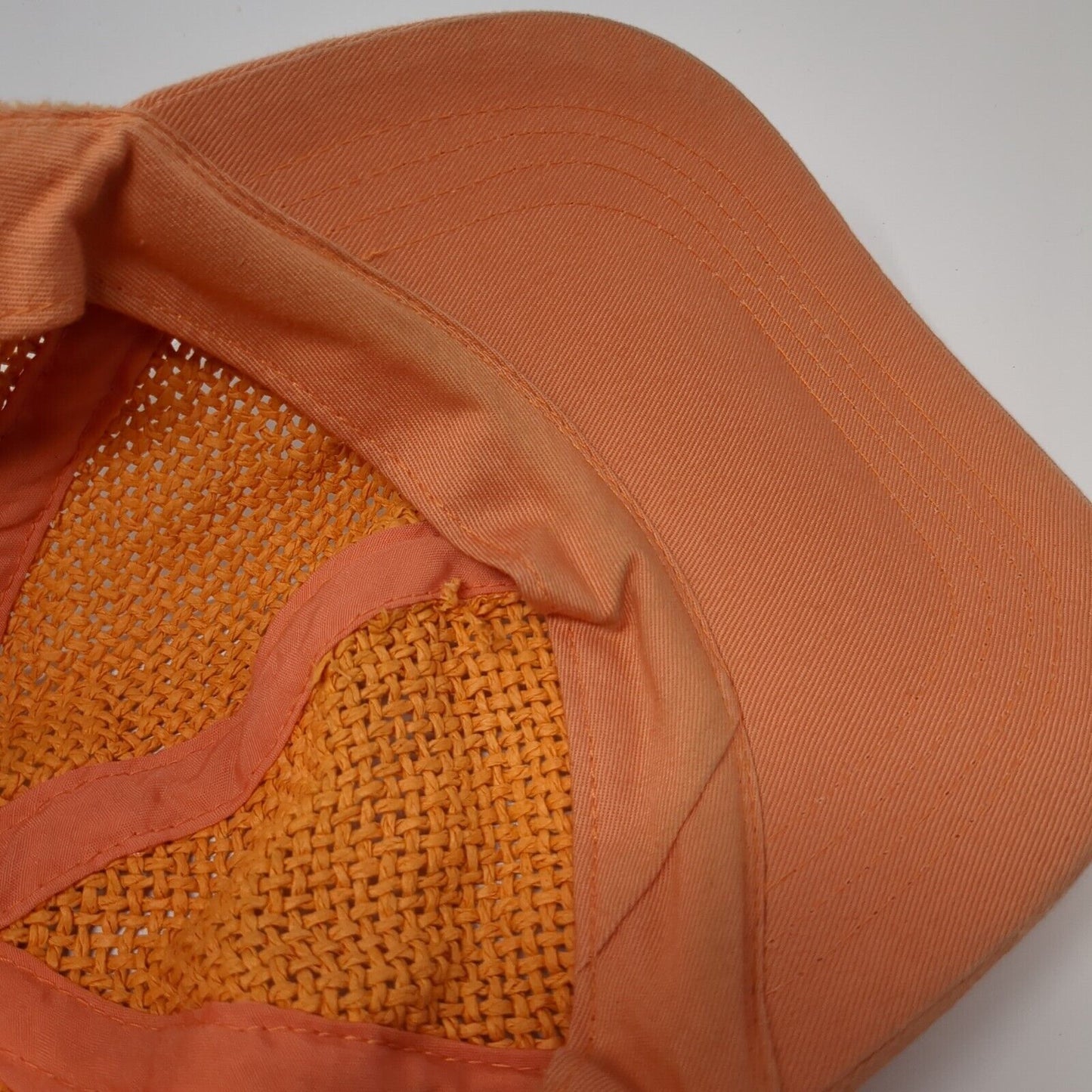 Unbranded Strapback Straw Hat Orange OSFA Adjustable Breathable 6 Panel Blank
