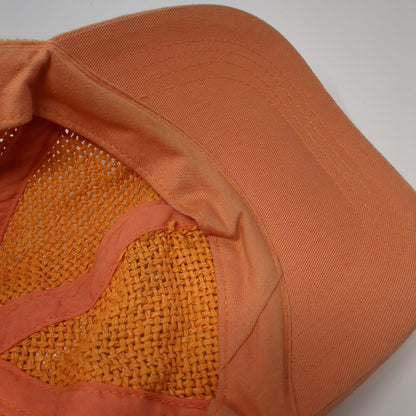 Unbranded Strapback Straw Hat Orange OSFA Adjustable Breathable 6 Panel Blank