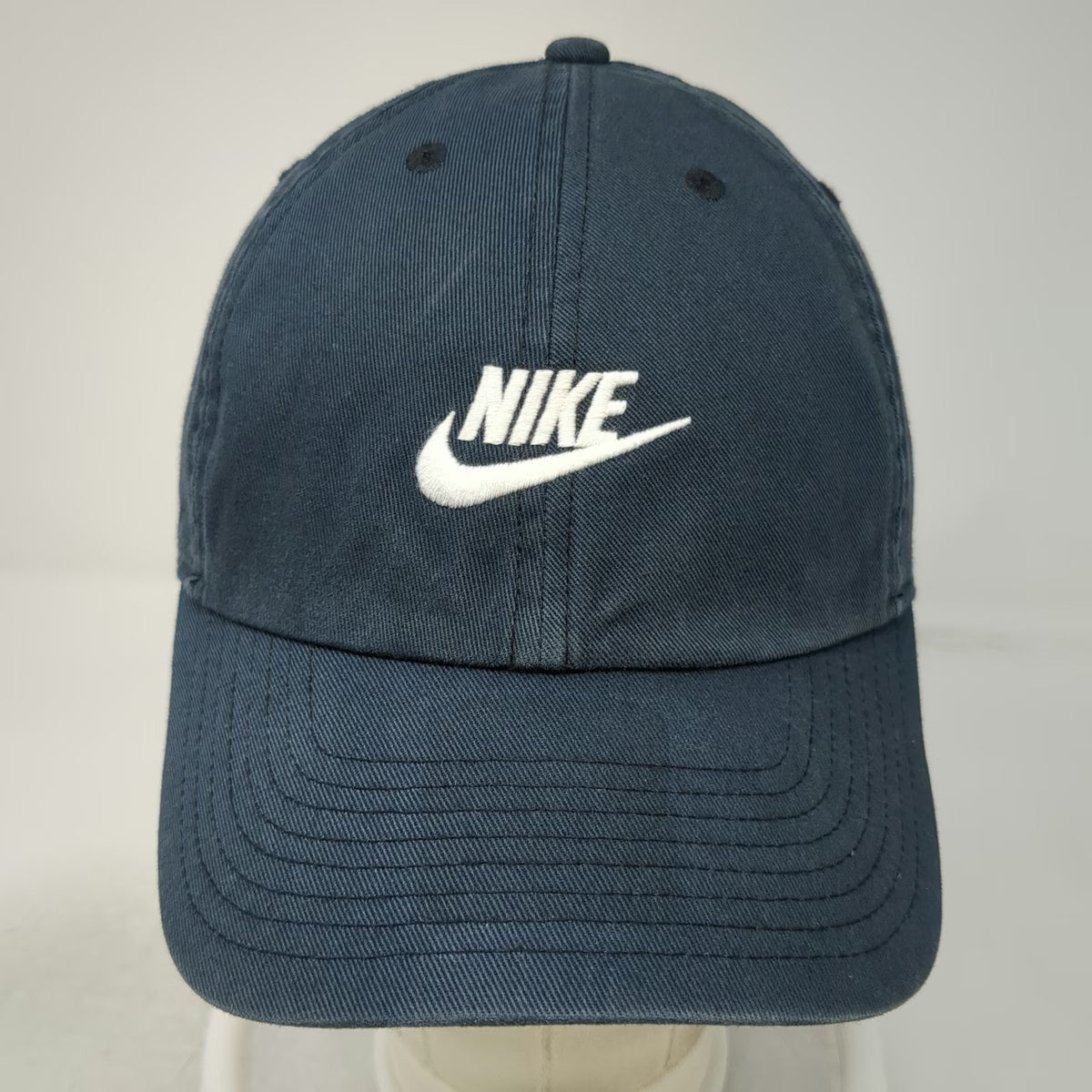 Nike Baseball Cap Blue White One Size Swoosh Heritage 86 Slideback Cotton Hat