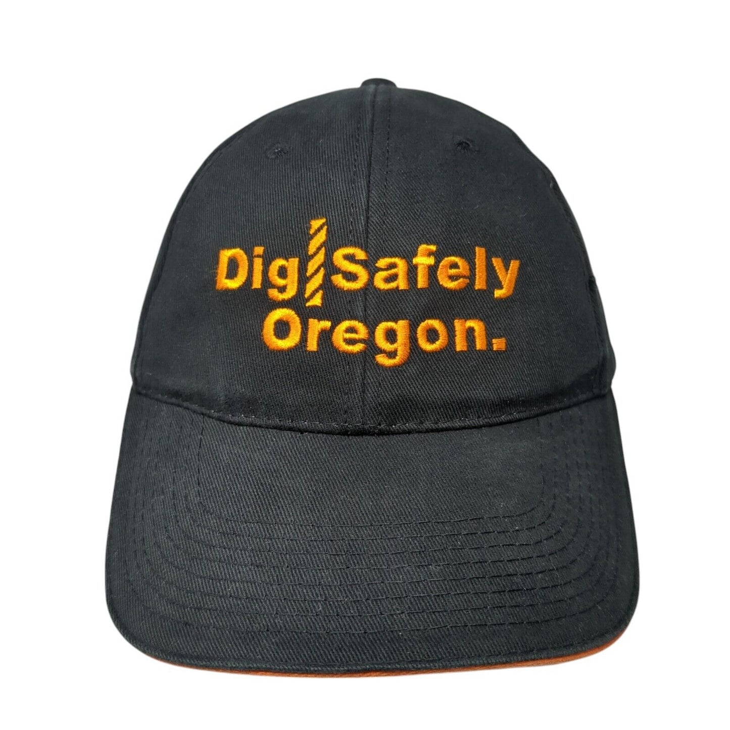 Dig Safely Oregon Strapback Hat Black One Size Adjustable Embroidered 6 Panel