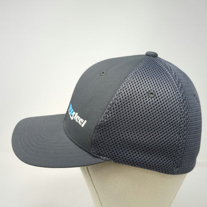 Flexfit Baseball Cap Gray M NapSteel North American Pipe Mesh Stretch Fit Hat