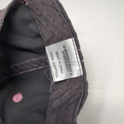 SeaWorld Baseball Cap Gray Pink White OSFM Cotton Contrast Stitching Logo Hat