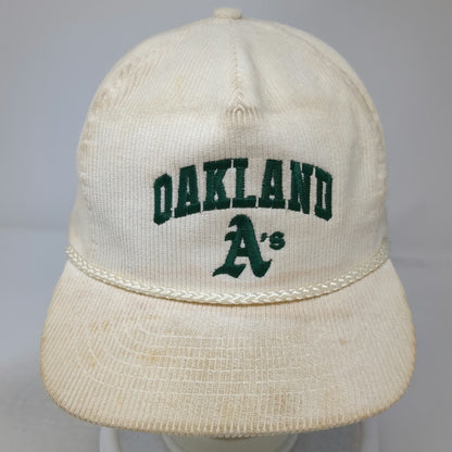 California Headwear Oakland Athletics MLB 5 Panel Beige Green Rope Hat Vintage