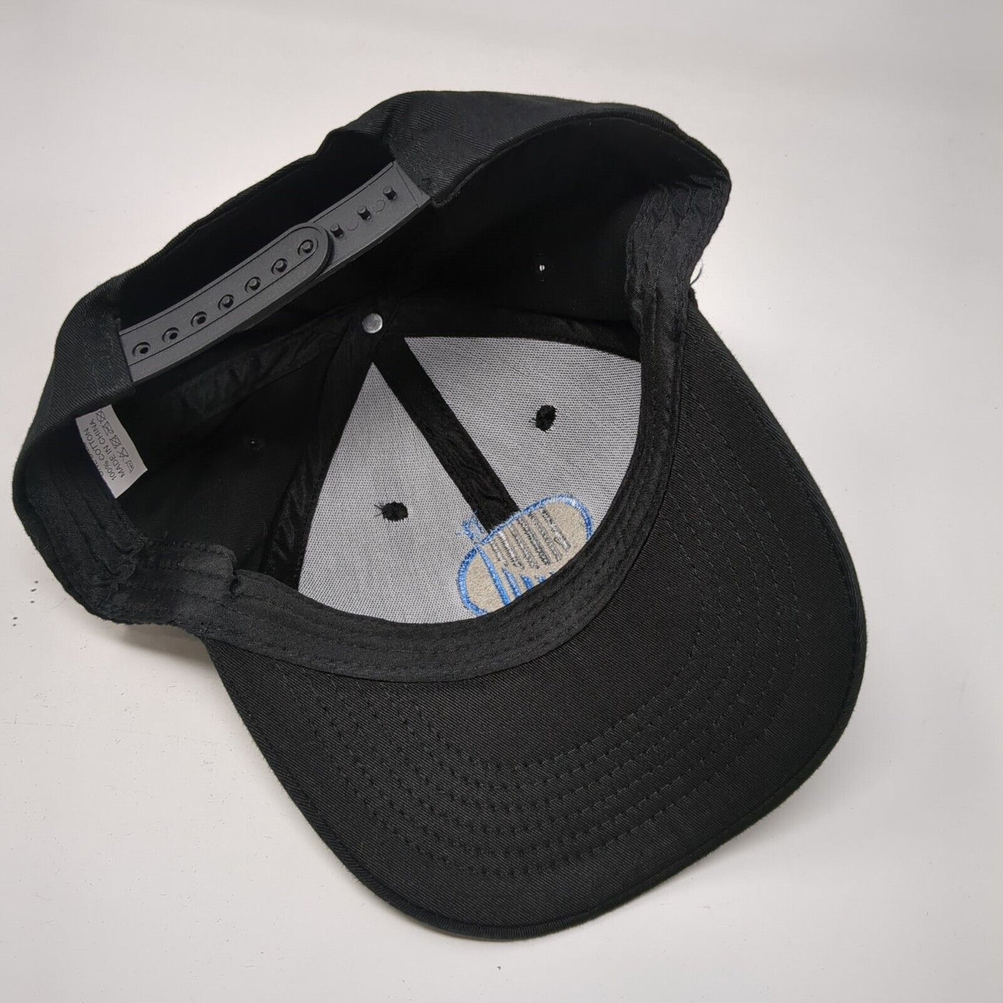 Life Surge Snapback Hat Black OSFA Adjustable Embroidered Vented Holes 6 Panel