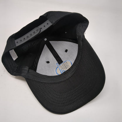 Life Surge Snapback Hat Black OSFA Adjustable Embroidered Vented Holes 6 Panel
