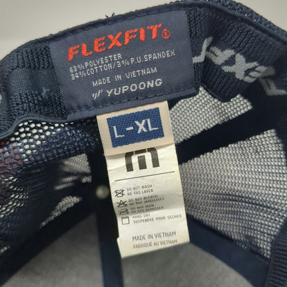 TravisMathew Baseball Cap Blue XL Mesh Back Flexfit Logo Patch Structured Hat