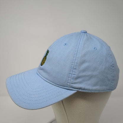 Pineapple Strapback Hat Blue One Size Embroidered Adjustable Outdoor