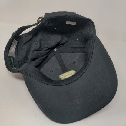 John Deere Slideback Hat Black OSFA Embroidered 6 Panel Vent Holes