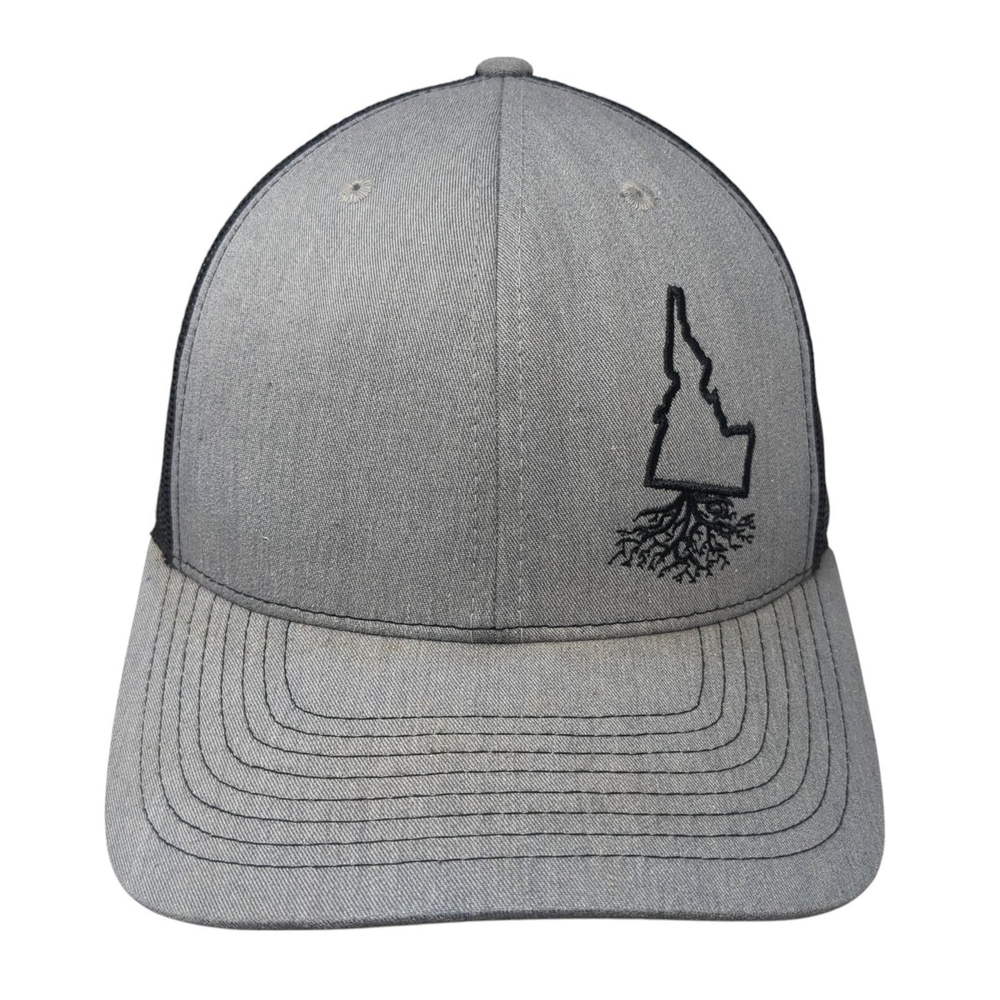 Idaho Roots Snapback Mesh Back Trucker Hat Gray One Size Richardson
