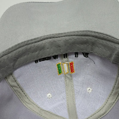 Gray Baseball Cap One Size Italia Embroidered Laurel Leaves Black Brim Flag Hat