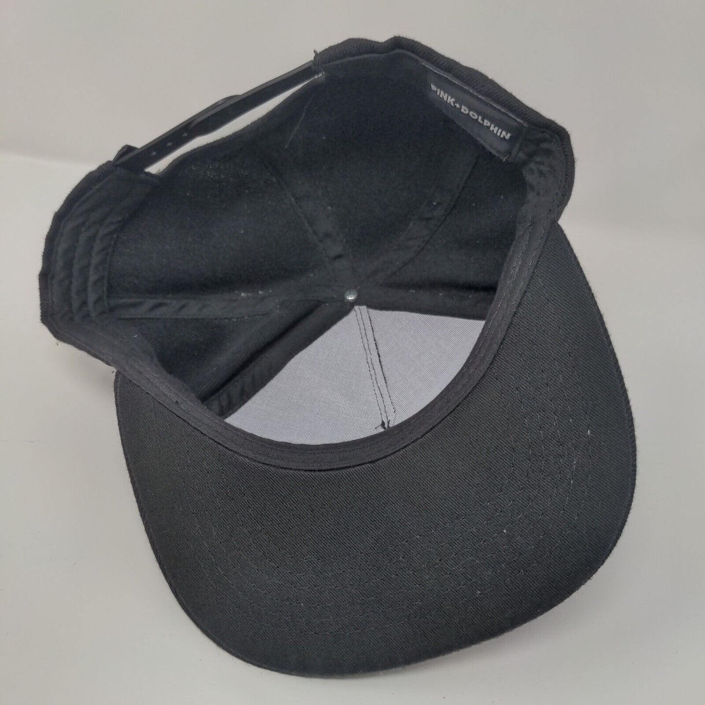 Pink Dolphin Snapback Hat Black OSFA Adjustable Solid Outdoor