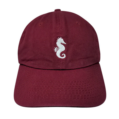 Sunny Co. Seahorse Strapback Hat Red OSFA Adjustable Embroidered
