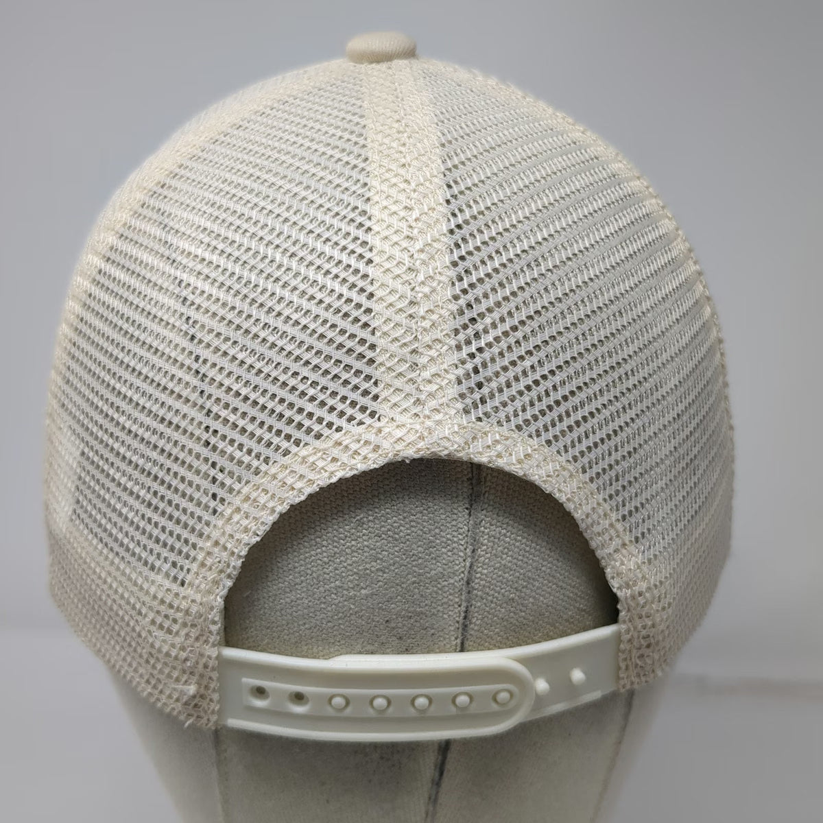 Trucker Hat Beige One Size Mesh Back Snapback San Diego California Embroidered