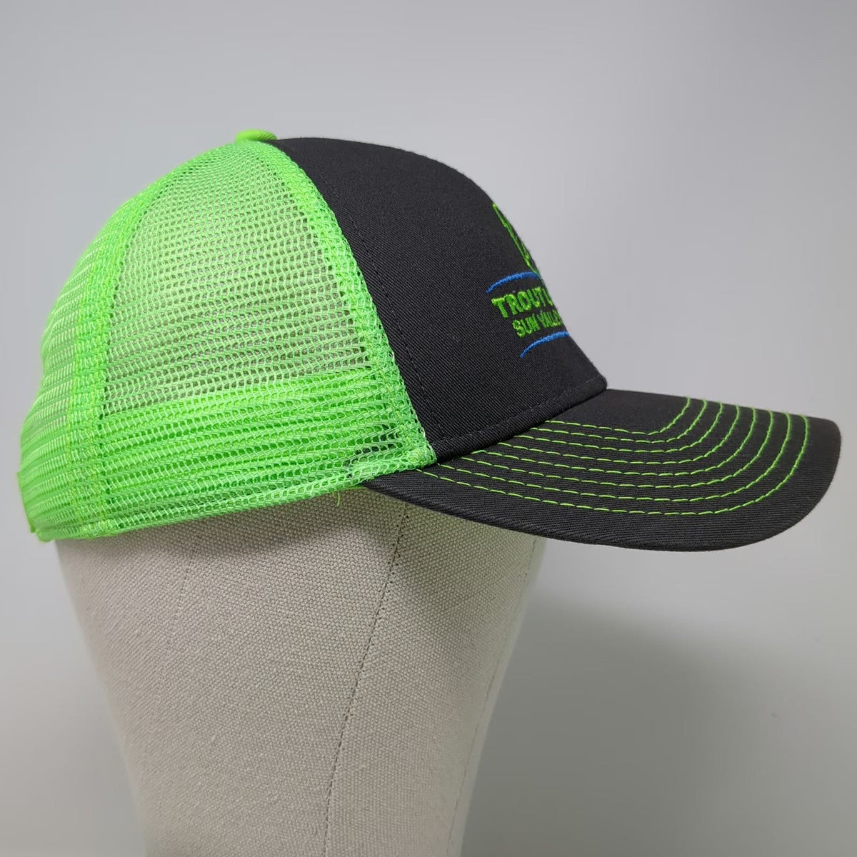 Fahrenheit Baseball Cap Gray Green One Size Trout Unlimited Sun Valley Hat Mesh