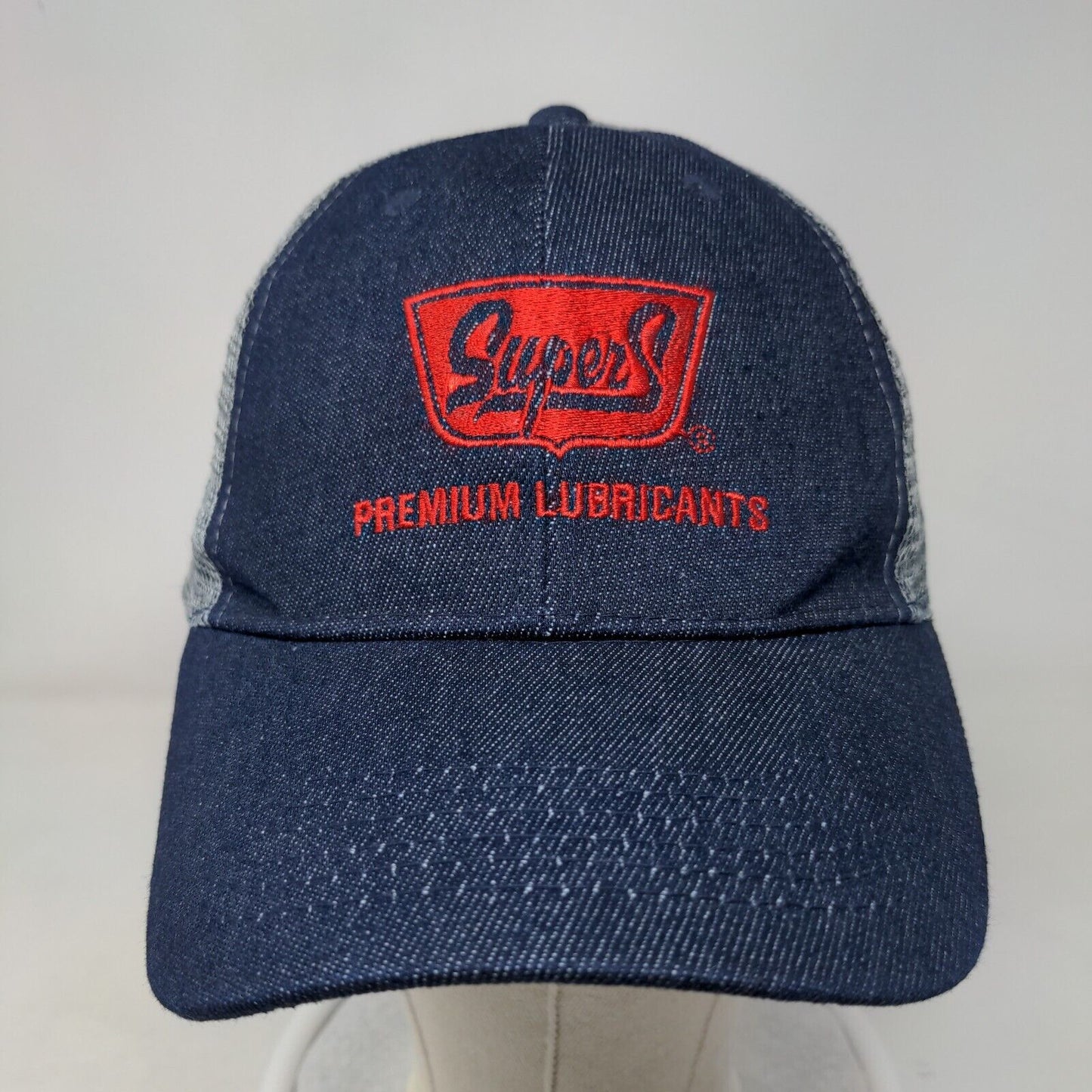 SuperS Premium Lubricants Snapback Trucker Hat Blue OS Adjustable Mesh Back