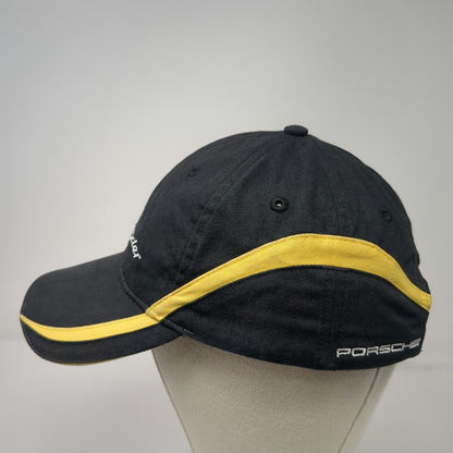 Porsche RS Spyder Baseball Cap Black One Size Slideback Logo Hat Yellow Red Trim
