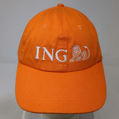ING Lion Logo Baseball Cap Orange One Size Strapback Cotton Adjustable Hat