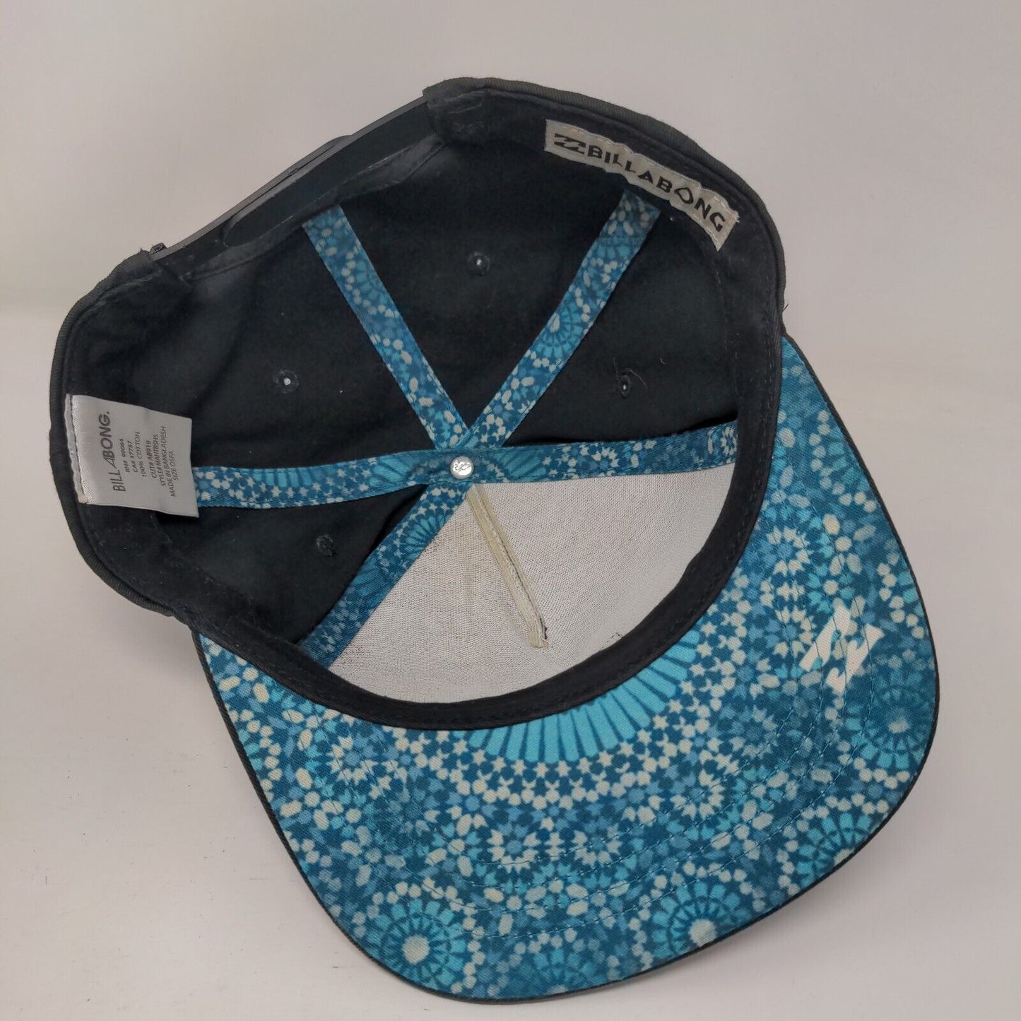 Billabong Patch Snapback Hat Black OSFA Adjustable Solid Vent Holes