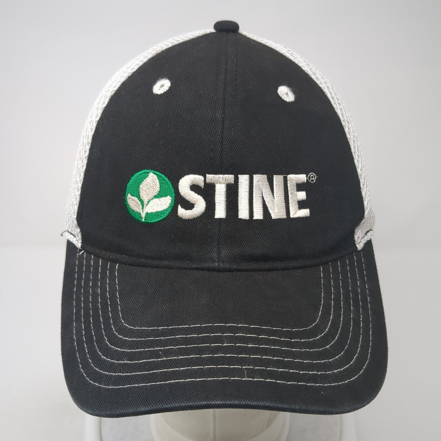 Stine Strapback Mesh Back Hat Black One Size Adjustable Embroidered