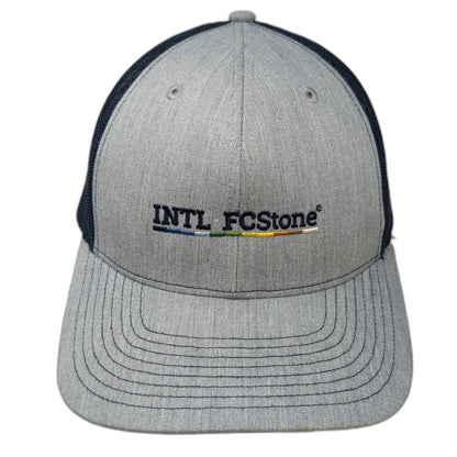 Richardson Trucker Hat Gray Blue One Size INTL FCStone Mesh Back Snapback