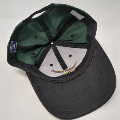Alaska Bald Eagle Strapback Hat Green One Size Adjustable Colorblock