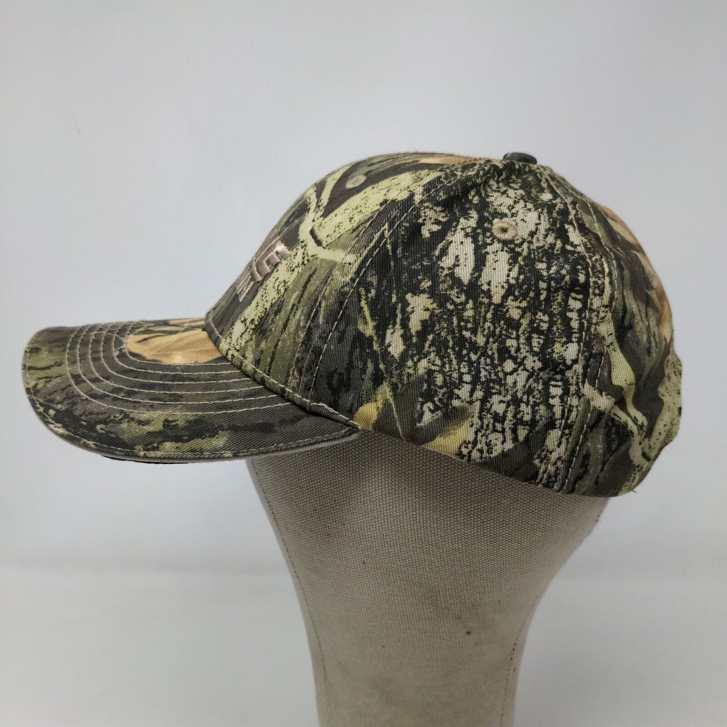 Cline Grain Men's Strapback Hat Green Camo Adjustable Embroidered Logo