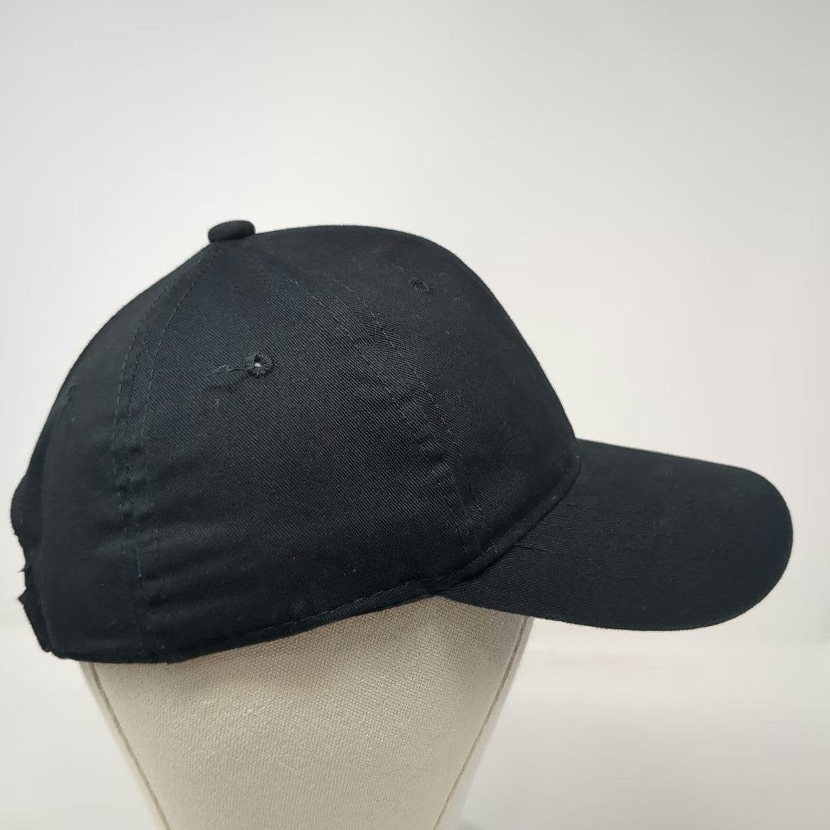George Baseball Cap Black One Size Adjustable Strapback Plain Solid Blank Hat