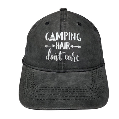 Camping Hair Don't Care Slideback Hat Gray One Size 6 Panel Adjustable