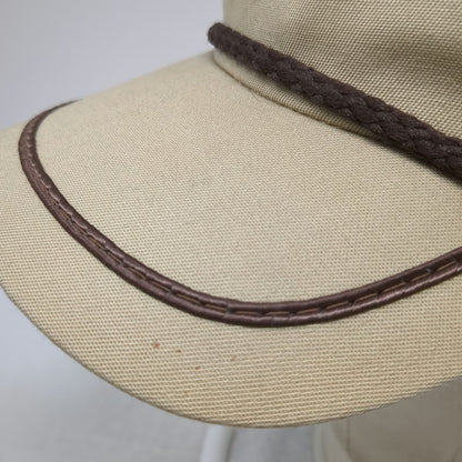 Union Pacific Railroad 5 Panel Hat Beige One Size Trucker Mesh Snapback Rope USA