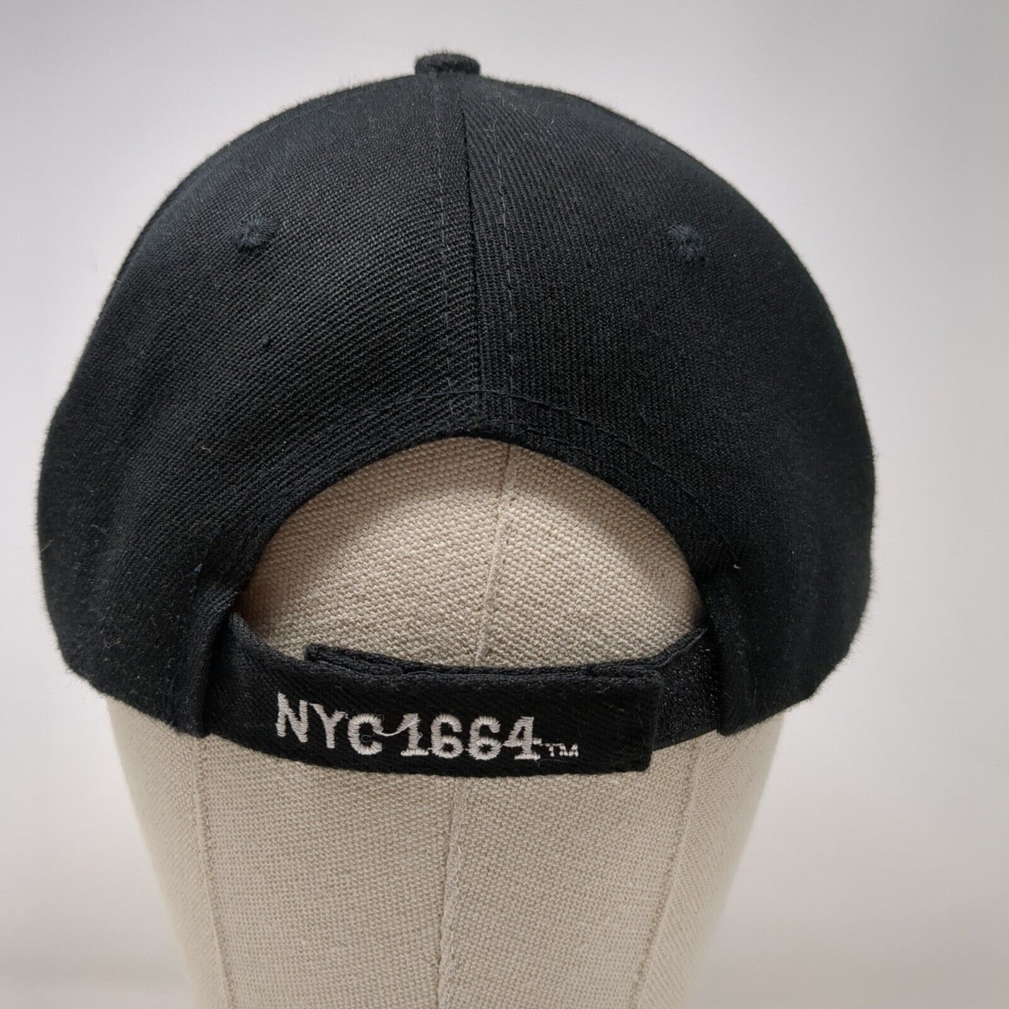 New York 1664 Strapback Hat Black OSFA Solid Adjustable Embroidered