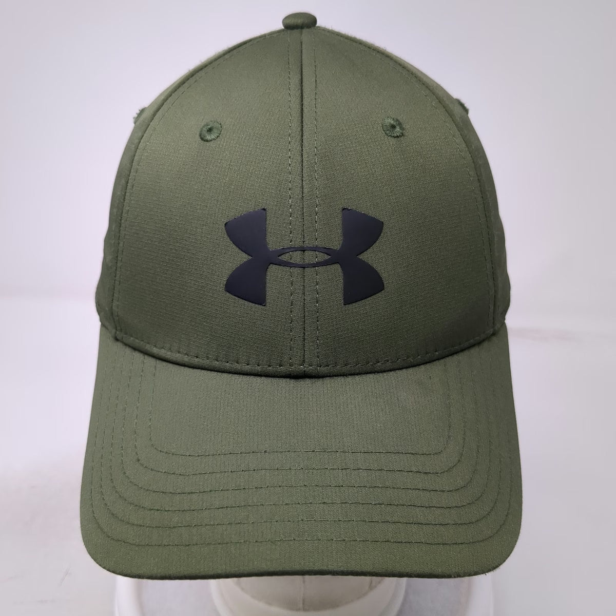 Under Armour Baseball Cap Green L Logo Stretch Fit Performance Storm Hat Curved