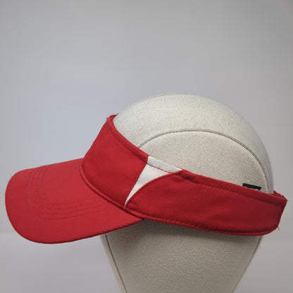 Sport-Tek Strapback Visor Hat Red One Size Adjustable Solid Blank