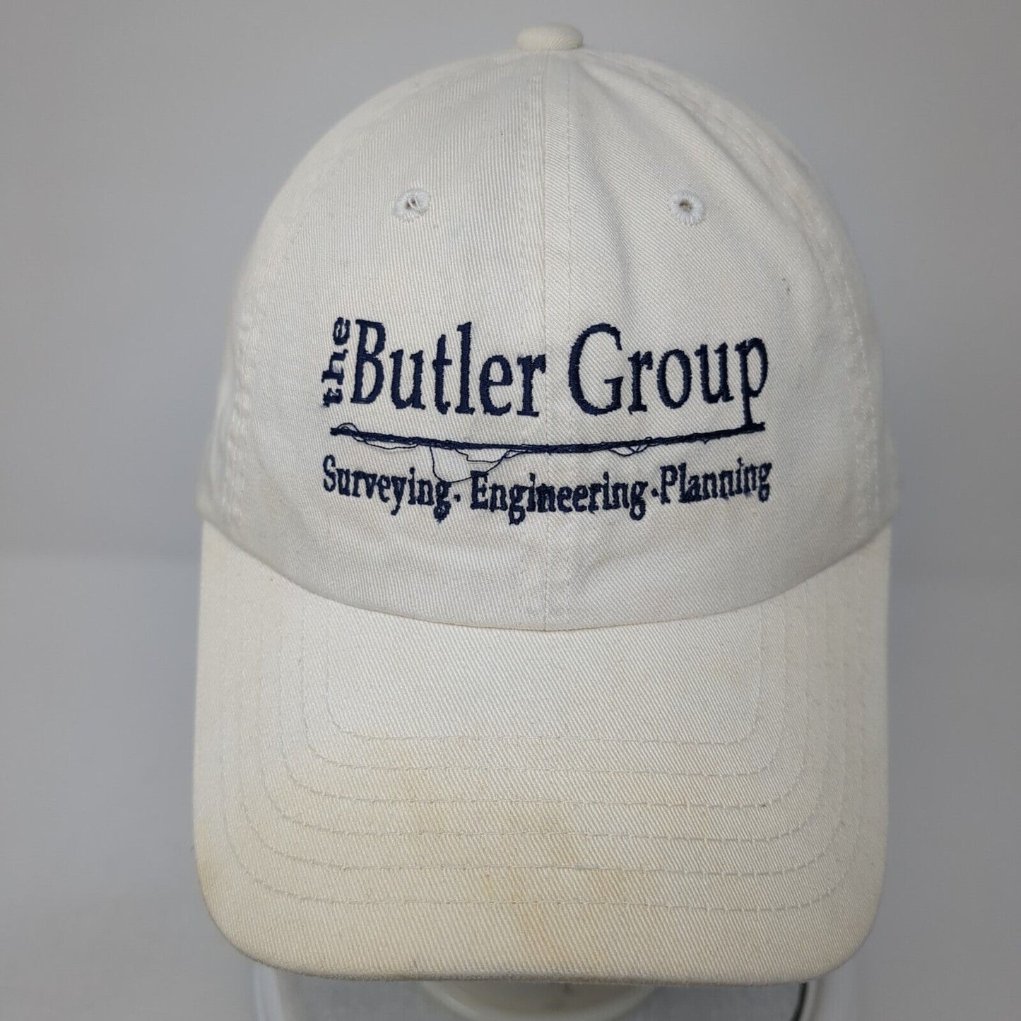 The Butler Group Slideback Hat Beige One Size Adjustable Embroidered